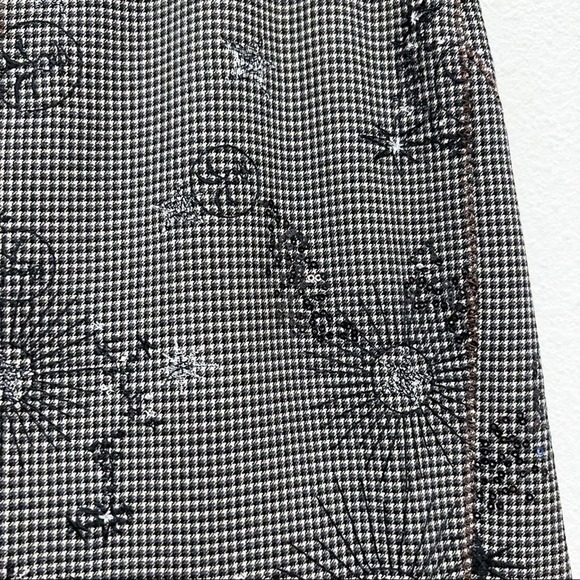 Obzee Japanese Brand Gingham Embroidered Celestial Stars Moons Midi Skirt Small - Picture 3 of 11